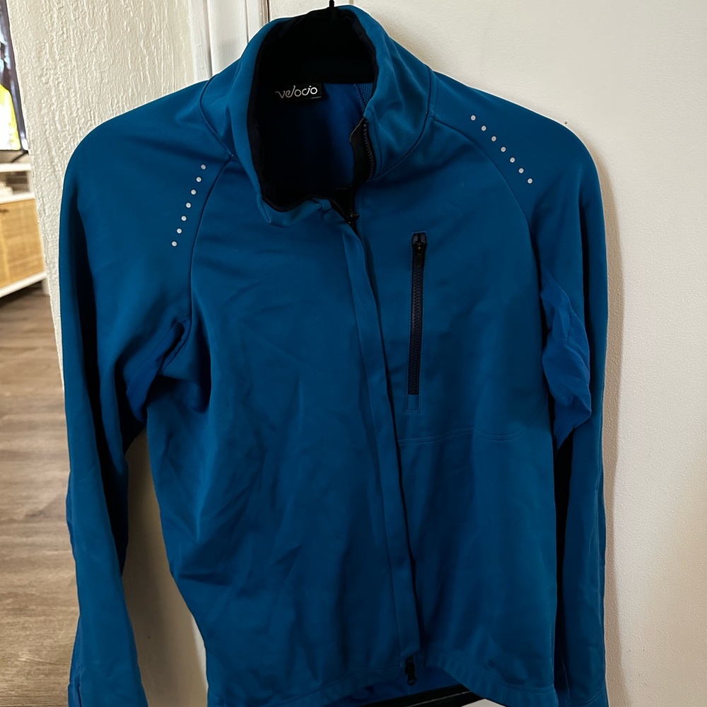 Velocio Blue Full-Zip soft shell Jacket for Cycling